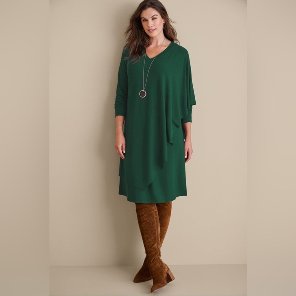 NWT Soft Surroundings Marla Dress in Jewel Green